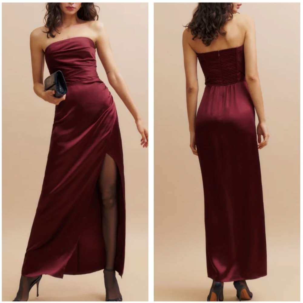 NWT Reformation Barrow Silk Midi Dress - Chianti Red Burgundy